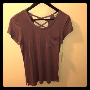 Dusty Purple Short Sleeve Ladder Back Tee